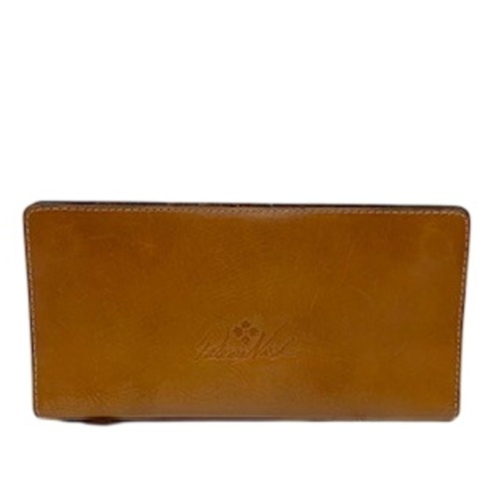 Patricia Nash Tan Leather Slim Continental Wallet Snap Closure Tan Brown